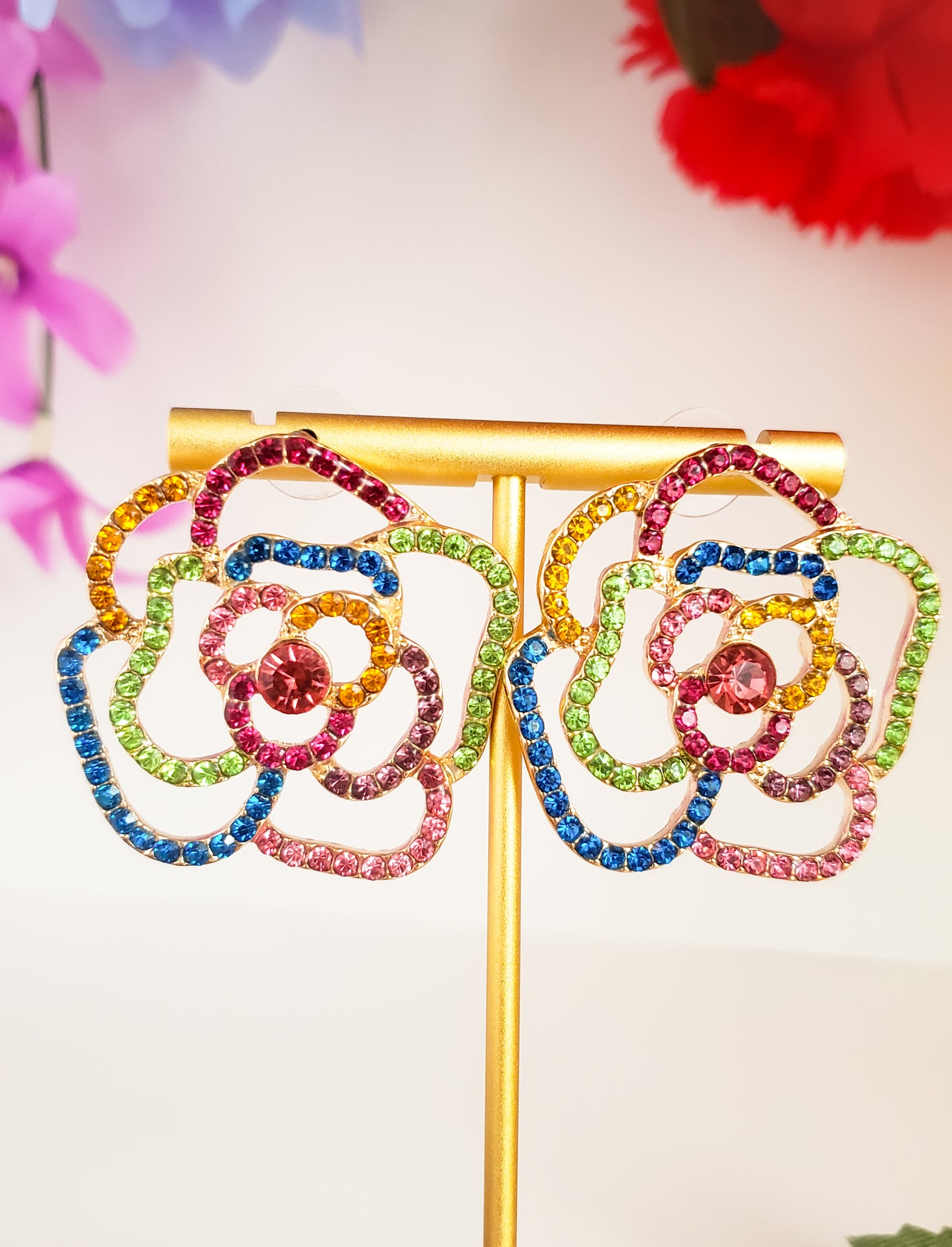 Colorful Flower Earrings