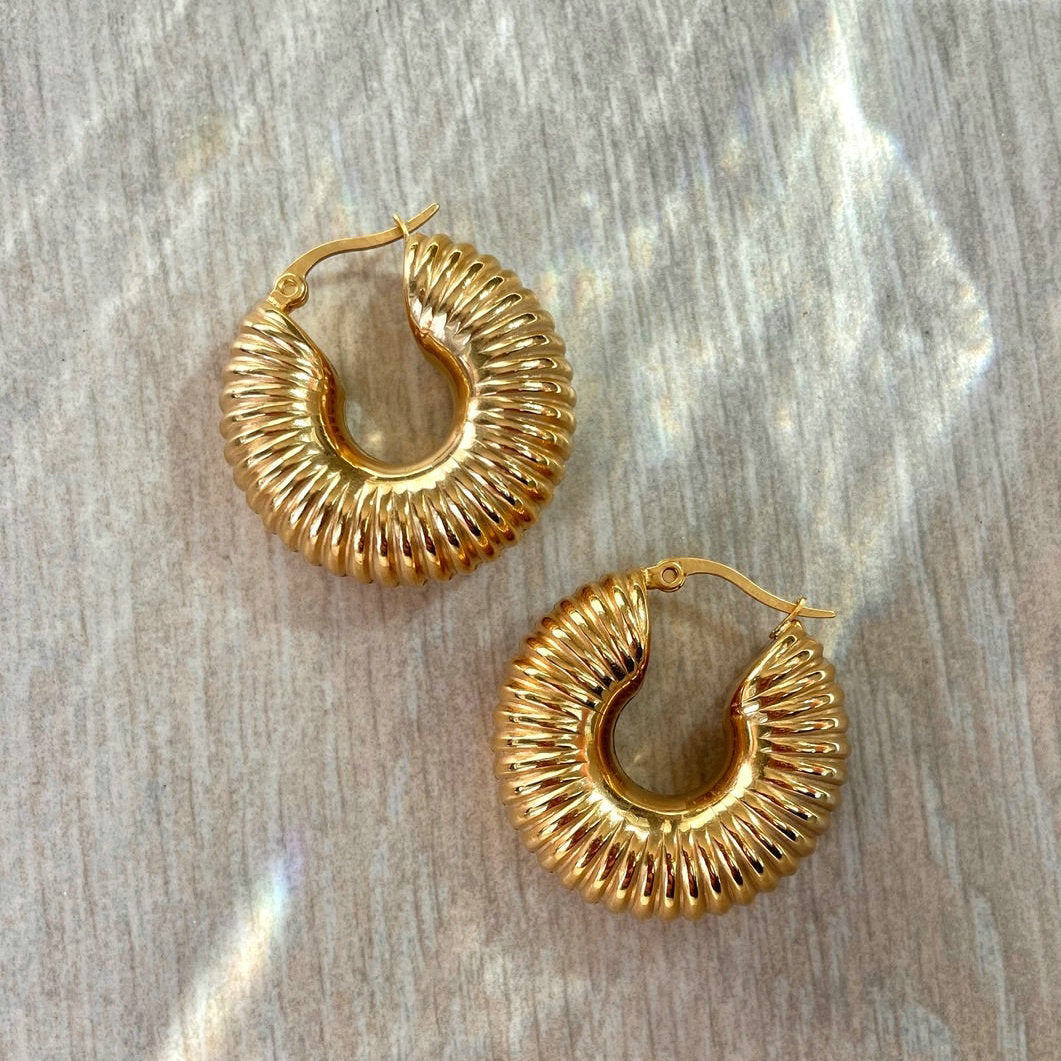 Sari Marbled Creole Hoop Earrings